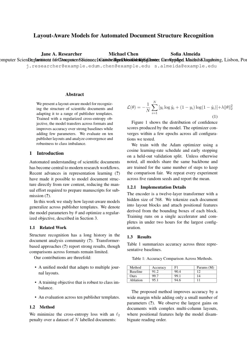 Page 1 of a sample paper formatted in the EMNLP - Empirical Methods in NLP template