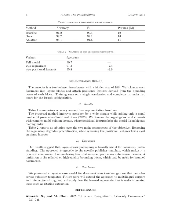 Page 2 of the AEA Papers and Proceedings sample