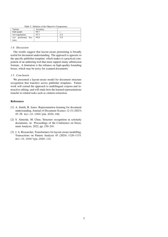 Page 2 of the Elsevier Journal (Two-Column, Numbered References) sample