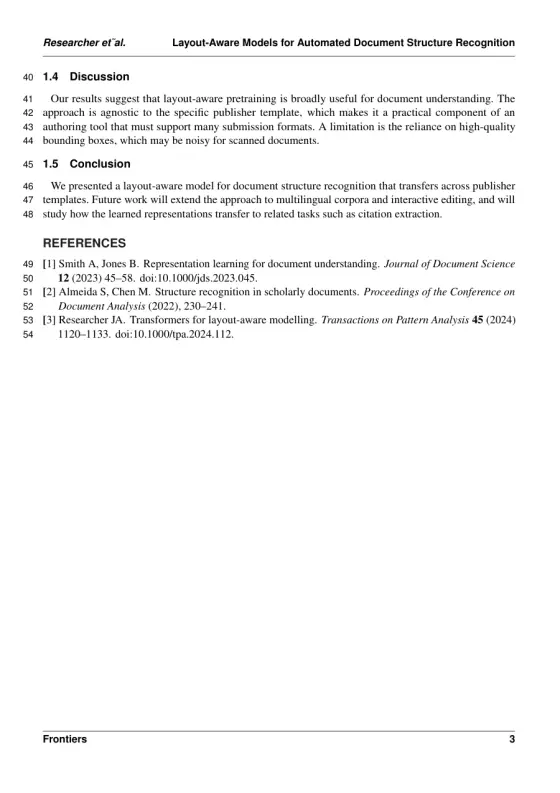 Page 3 of the Frontiers in Physics sample