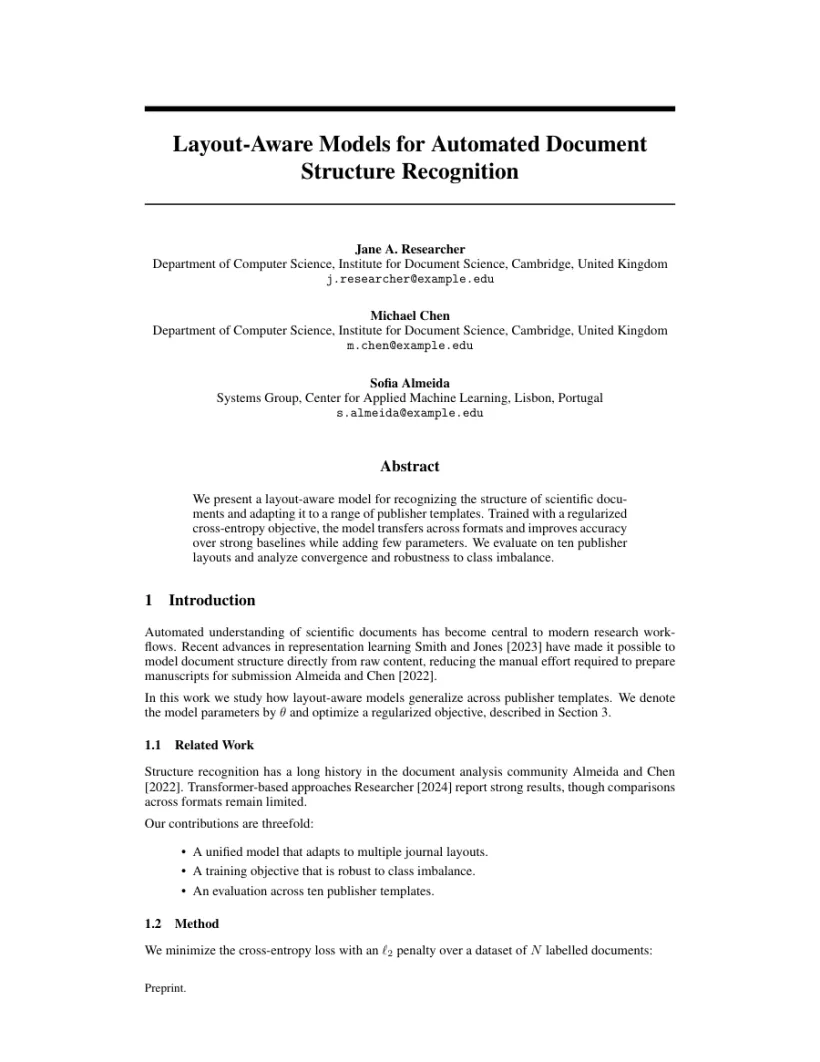 Page 1 of a sample paper formatted in the NeurIPS - Neural Information Processing Systems template