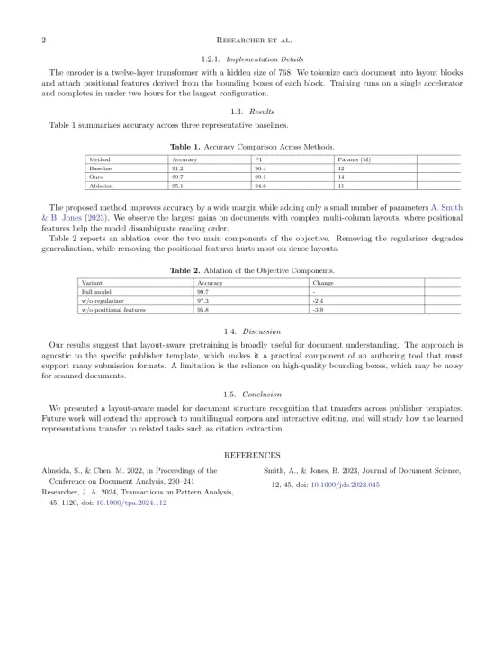 Page 2 of the The Astronomical Journal sample