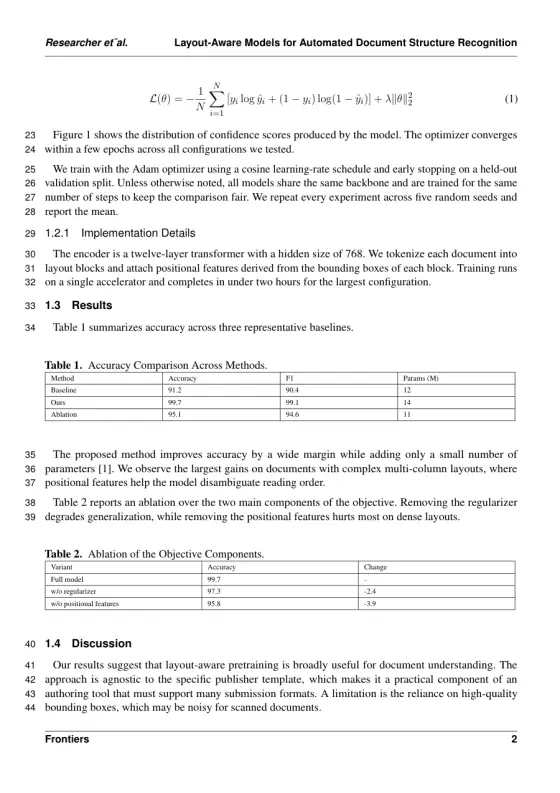 Page 2 of the Frontiers in Physics sample