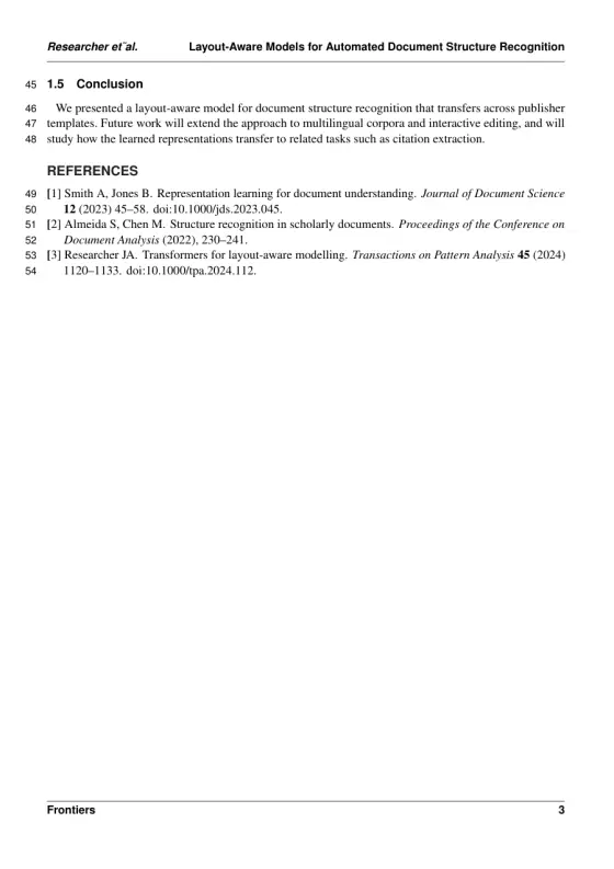Page 3 of the Frontiers in Physics sample