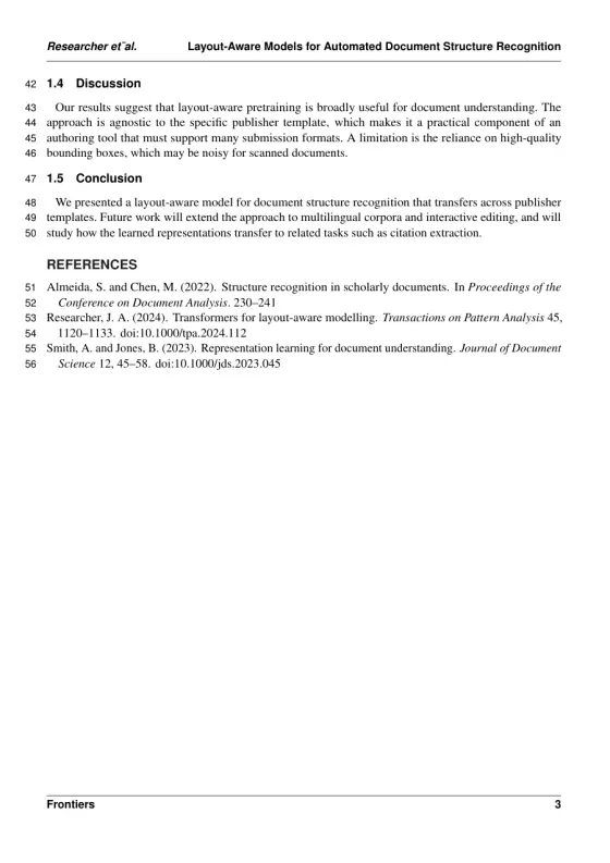 Page 3 of the Frontiers in High Performance Computing sample