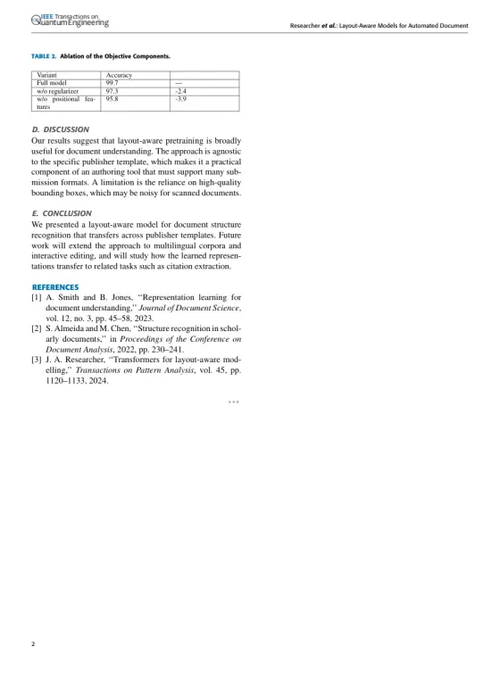 Page 2 of the IEEE Transactions on Quantum Engineering sample
