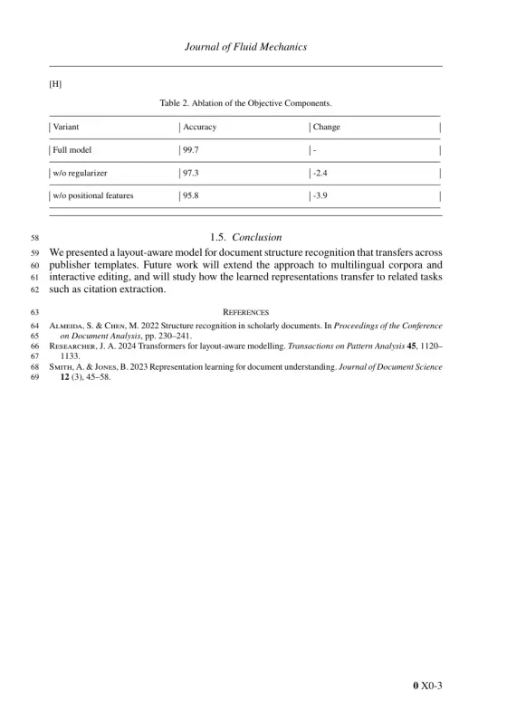 Page 3 of the Journal of Fluid Mechanics sample