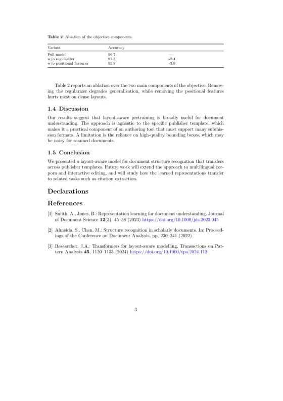 Page 3 of the Communications in Mathematical Physics sample