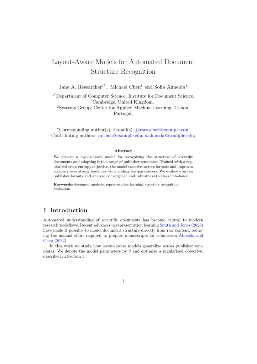 Page 1 of a sample paper formatted in the Petroleum Science template